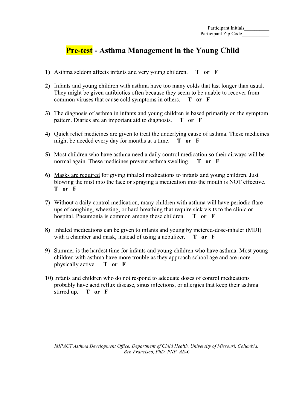 Key Facts About Asthma in Infants & Young Children