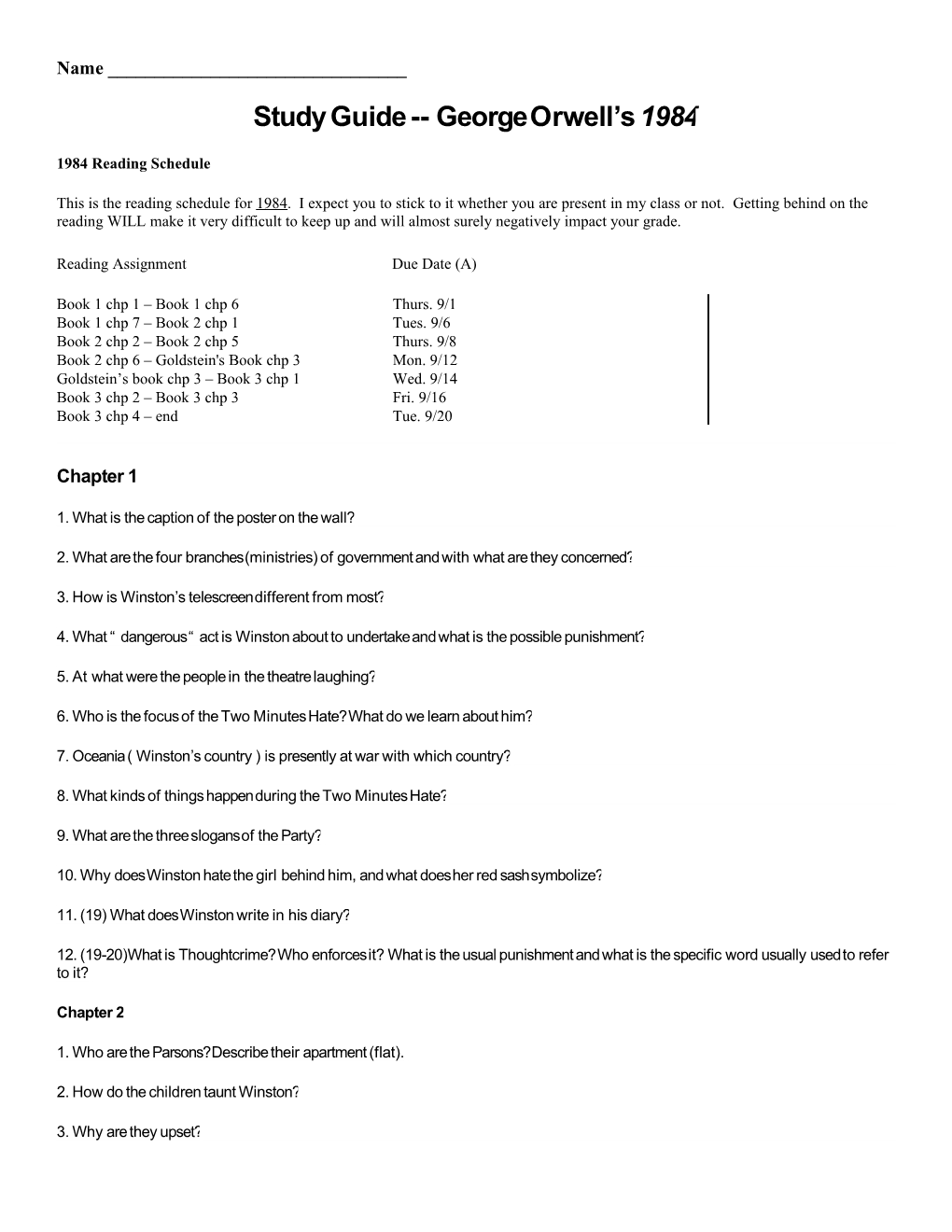 Study Guide George Orwell S 1984 s1