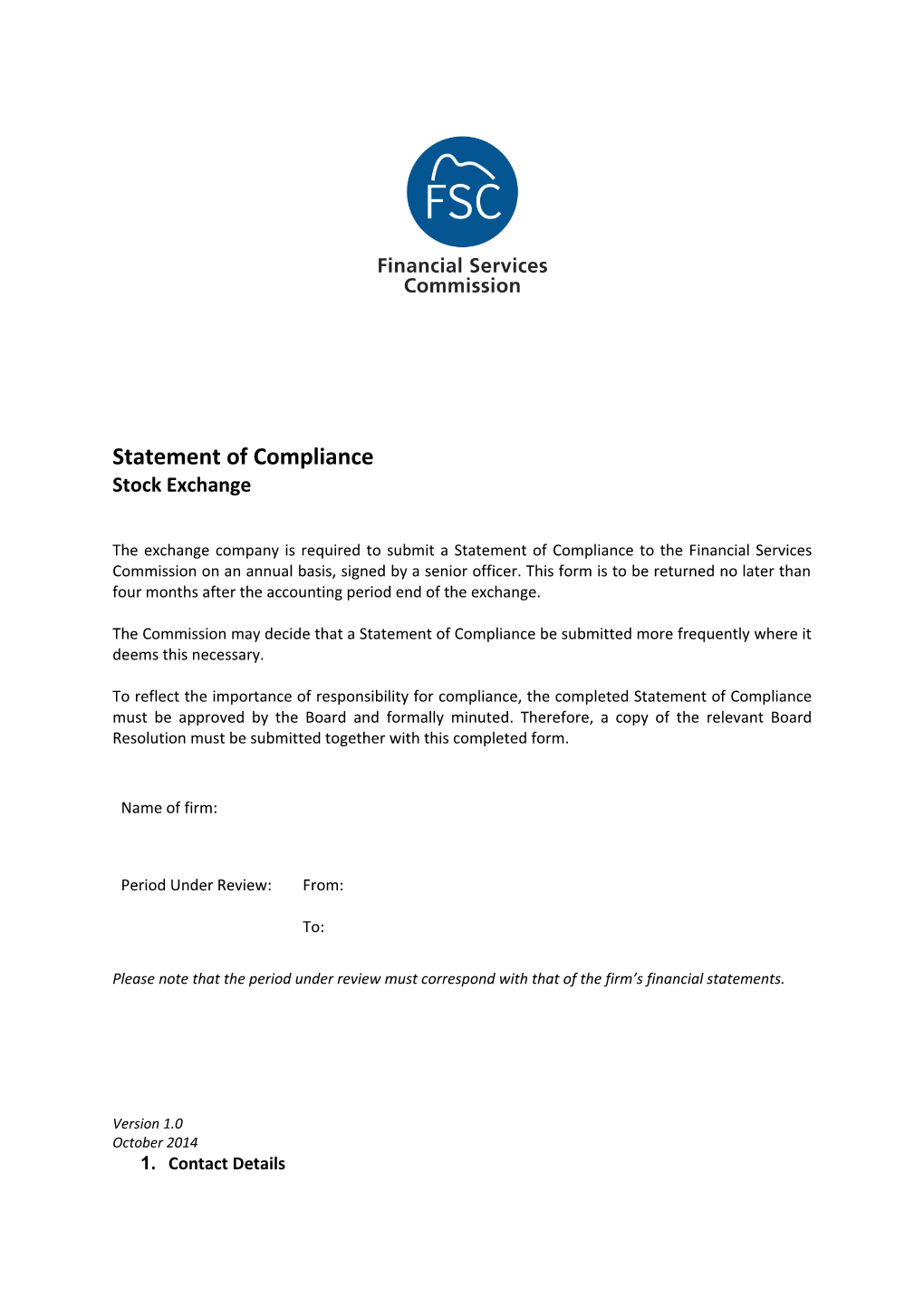 Statement of Compliance s1