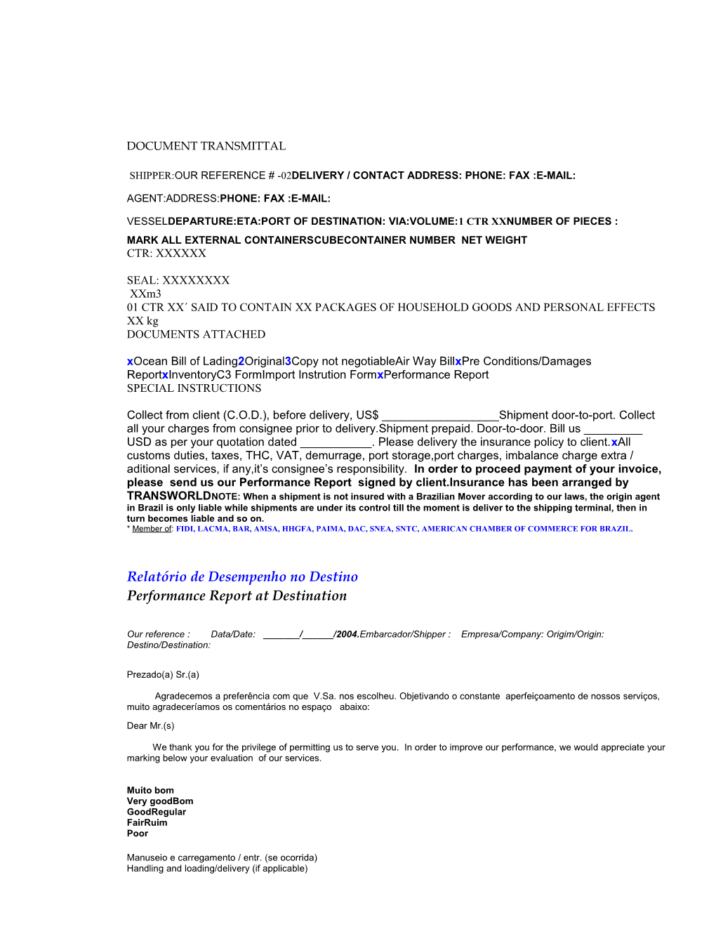 Document Transmittal