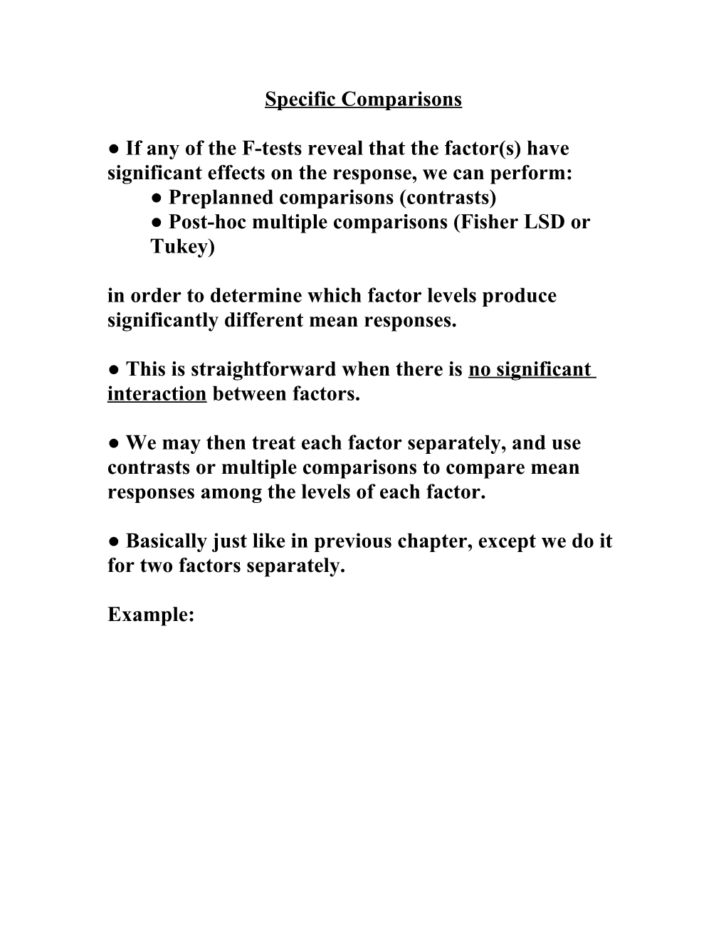 Post-Hoc Multiple Comparisons (Fisher LSD Or Tukey)