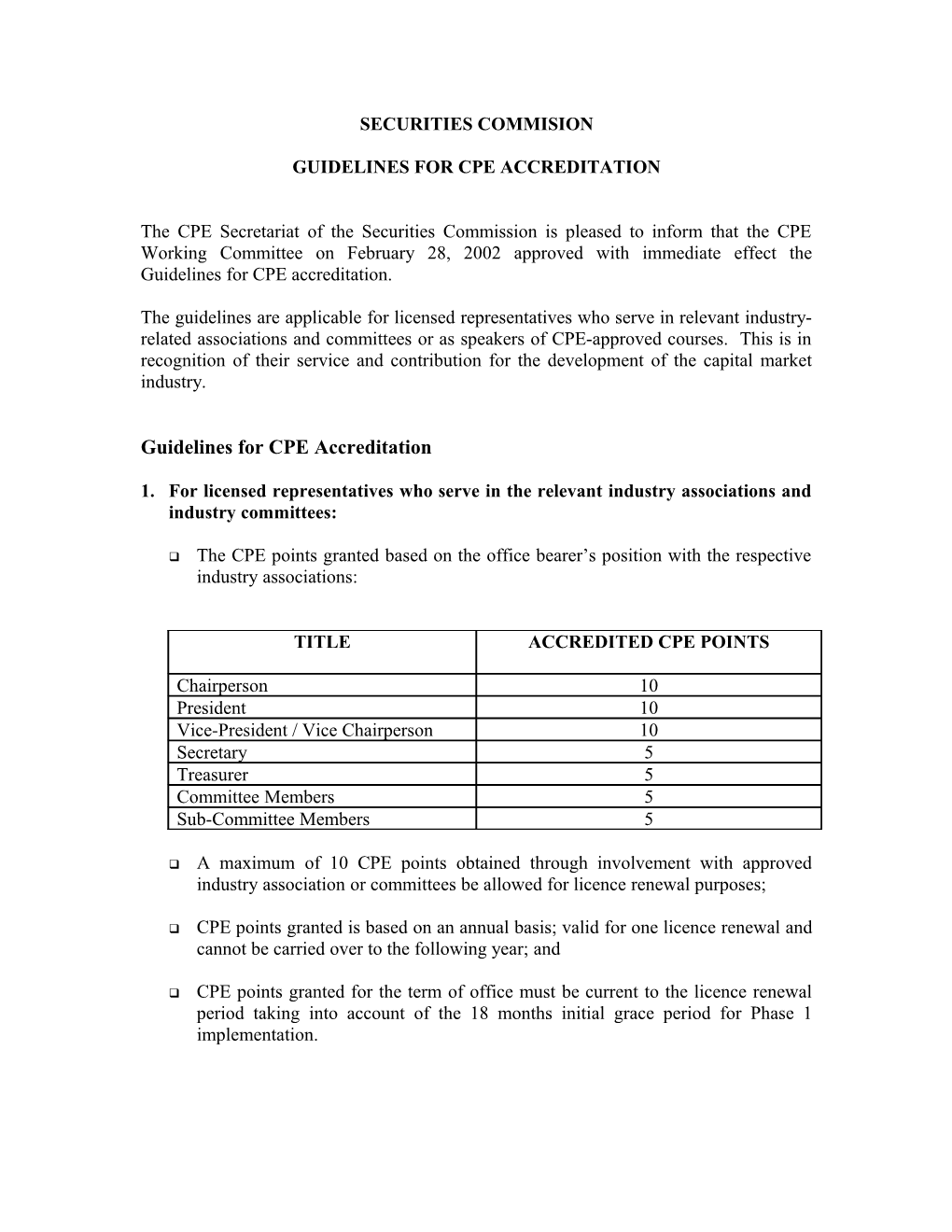 Guidelines for Cpe Accreditation