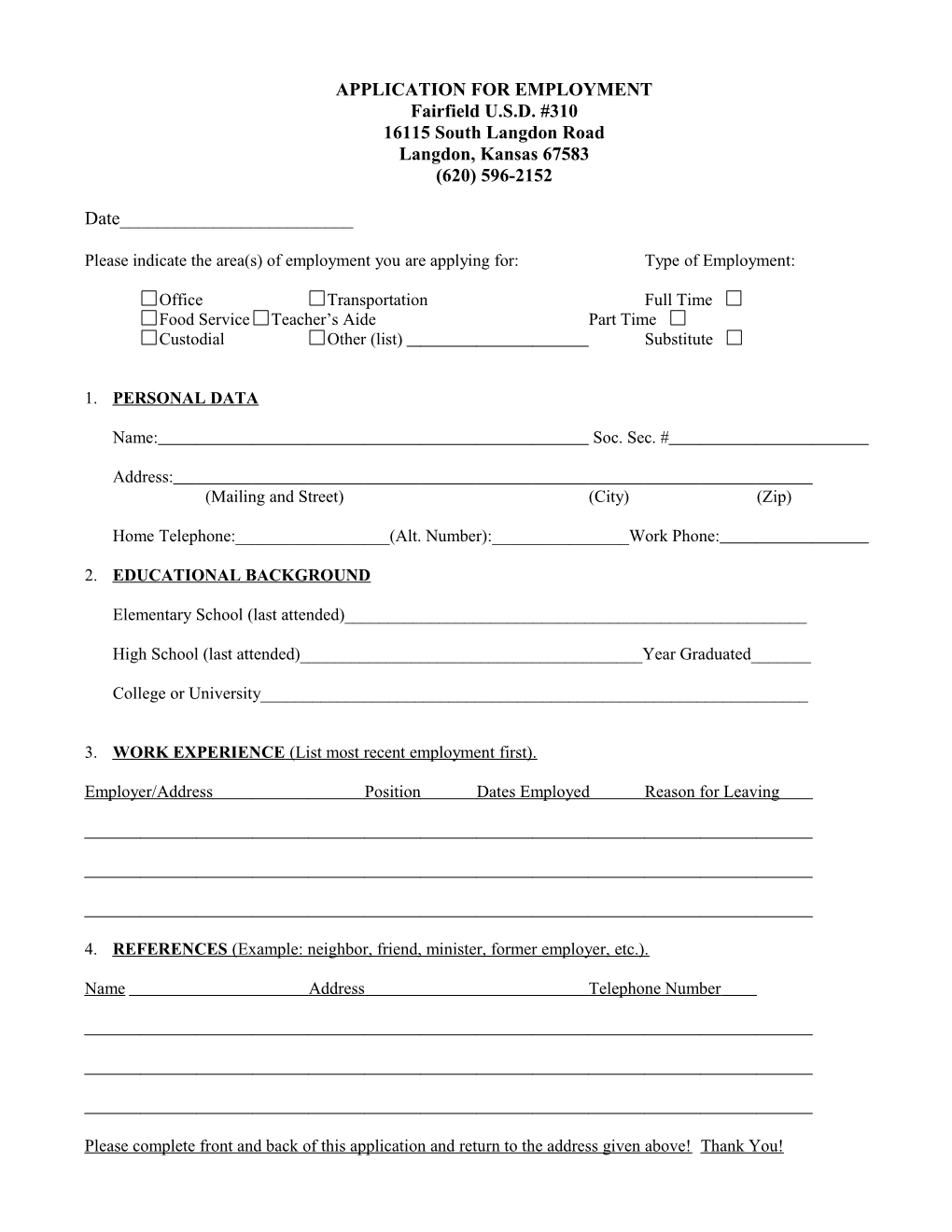 Application for Employment s81