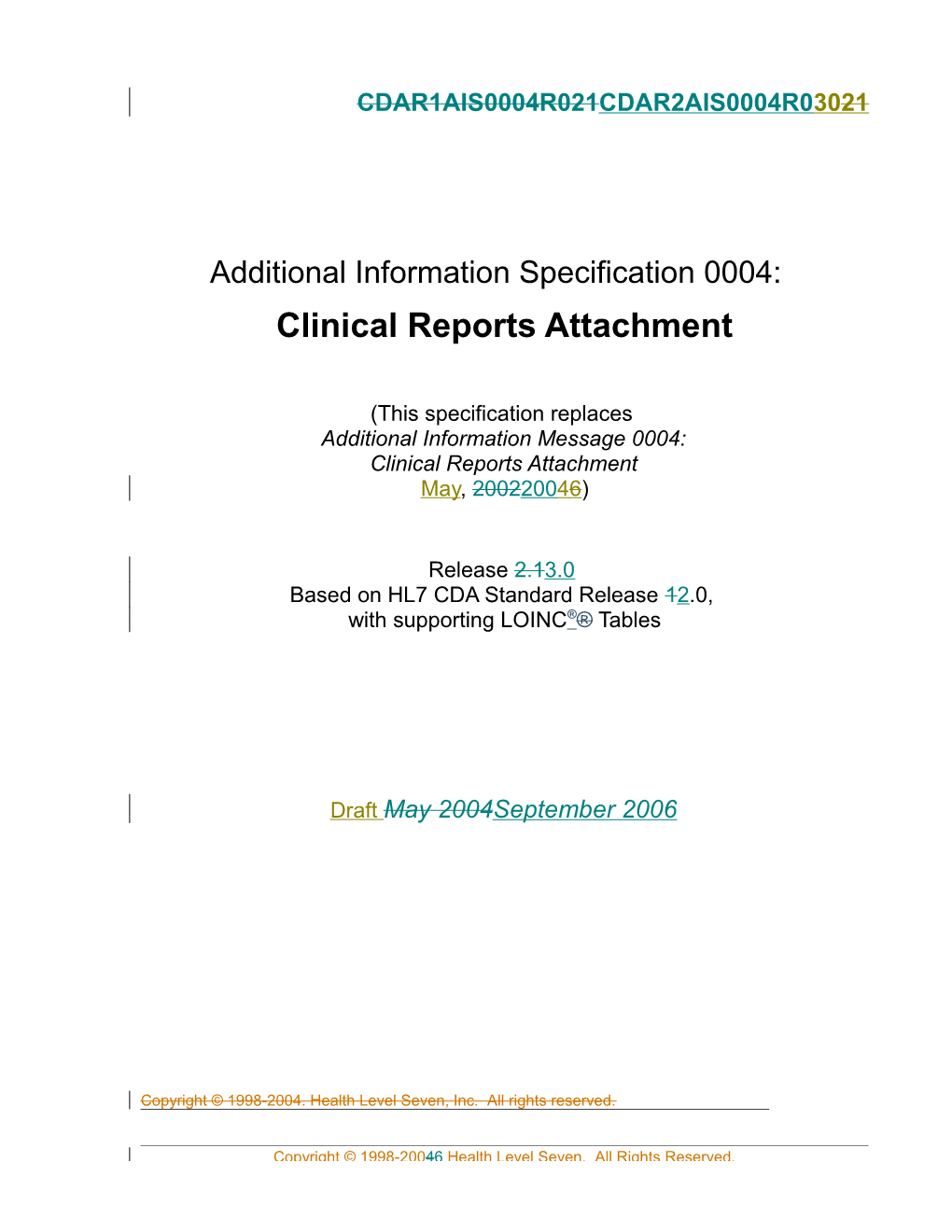 Additional Information Specification 0004