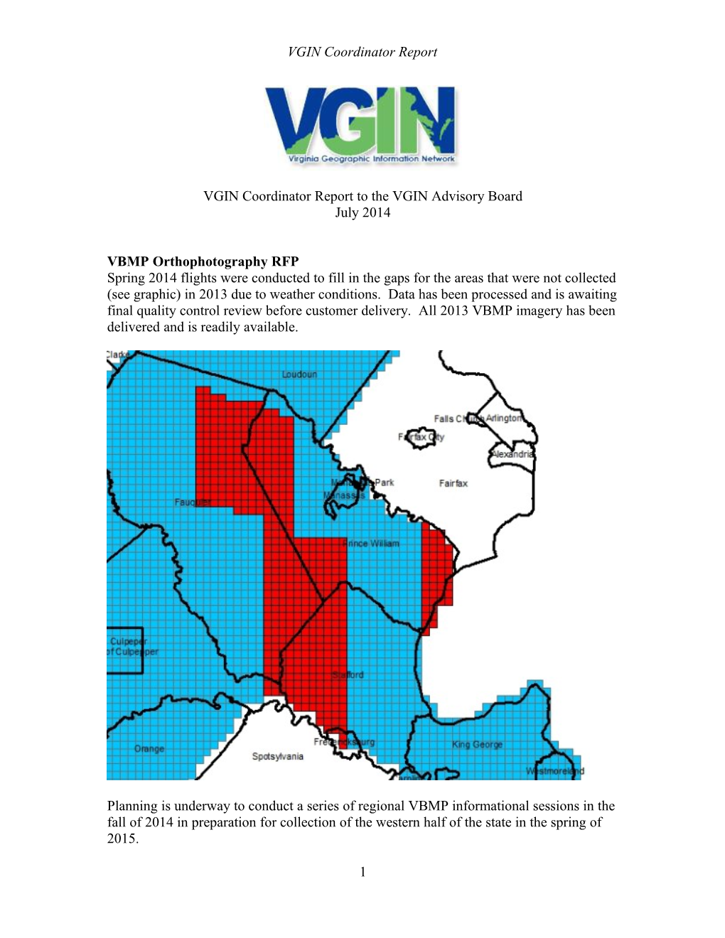 VGIN Coordinator Report
