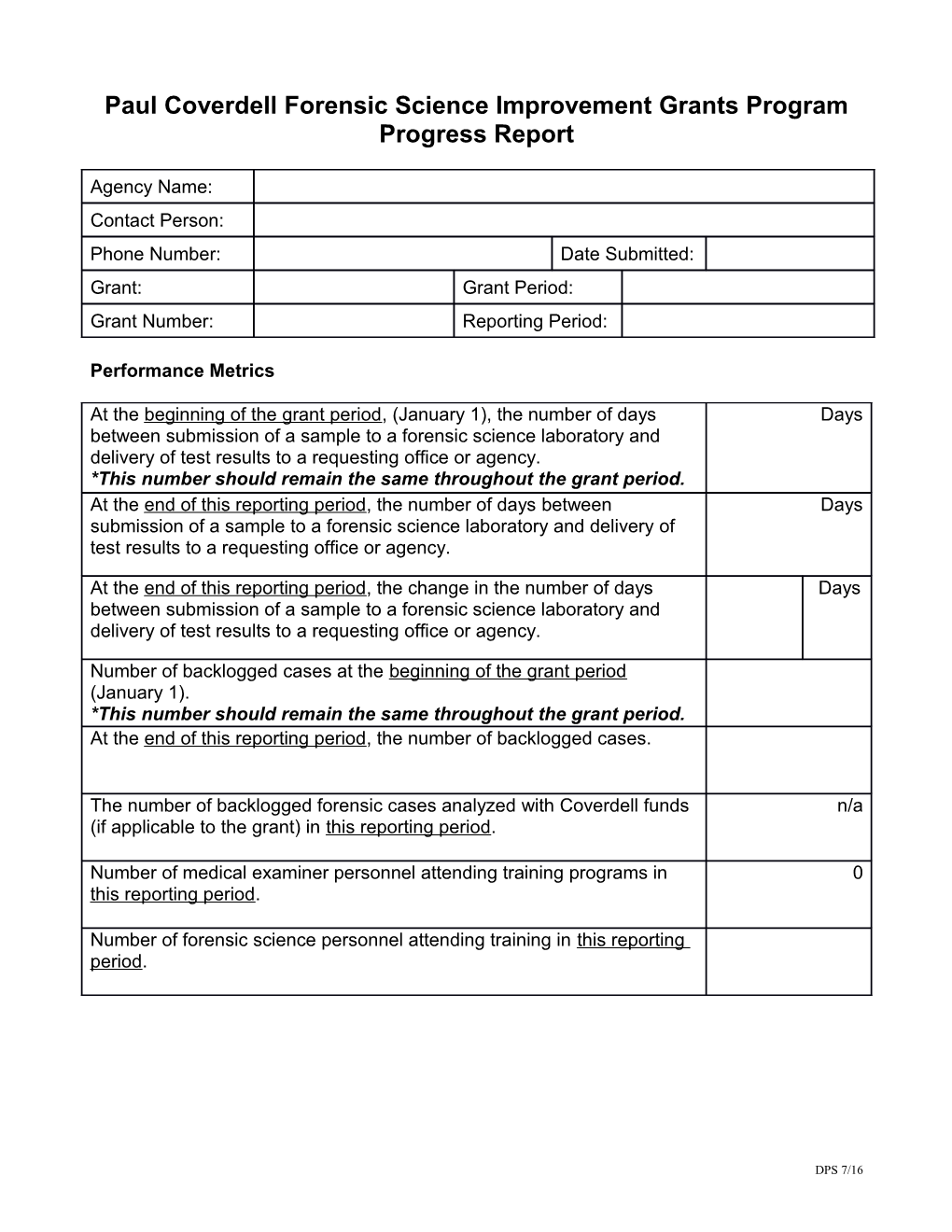 Paul Coverdell Forensic Science Improvement Grants Program