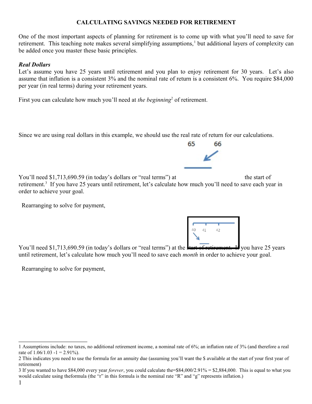 Calculating Savings Needed for Retirement