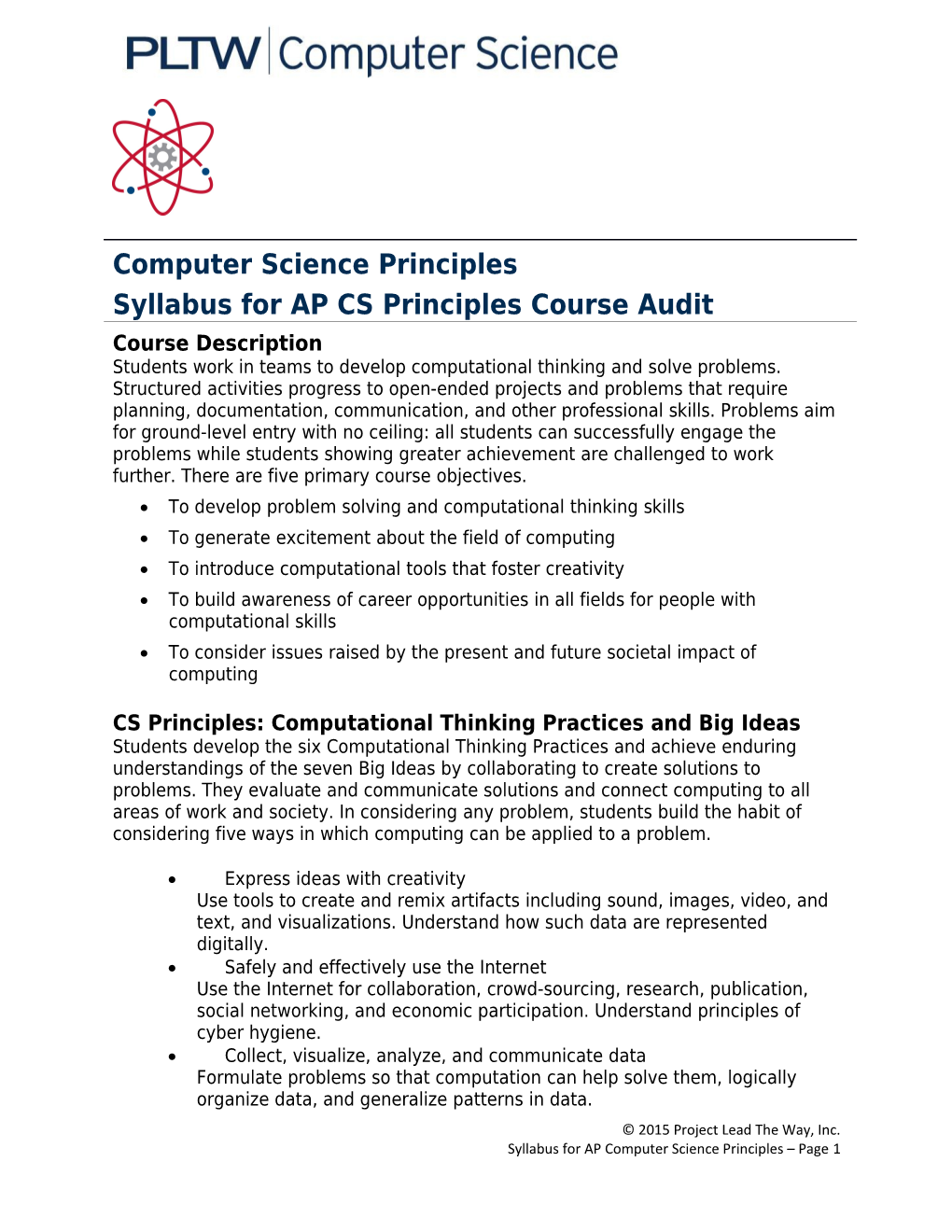 CS Principles Syllabus