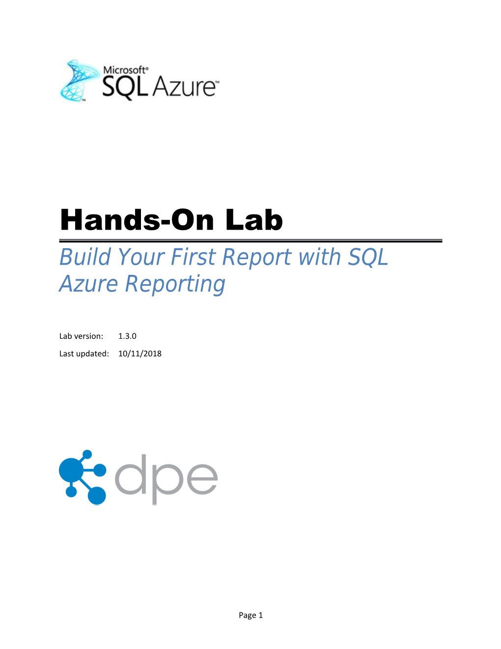 Introduction to SQL Azure Reporting Services