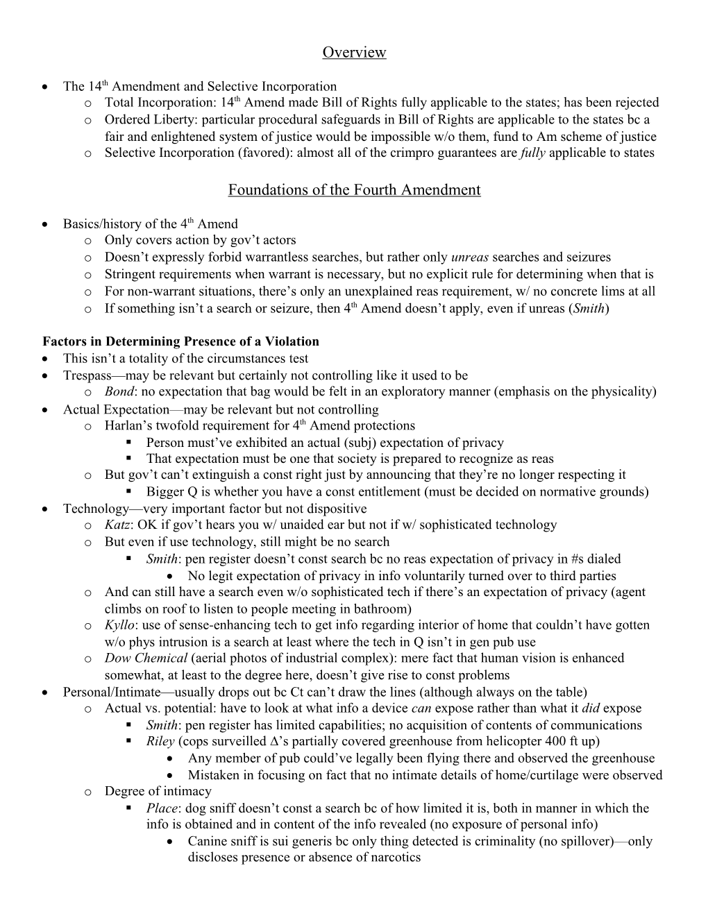 The 14Th Amendment and Selective Incorporation