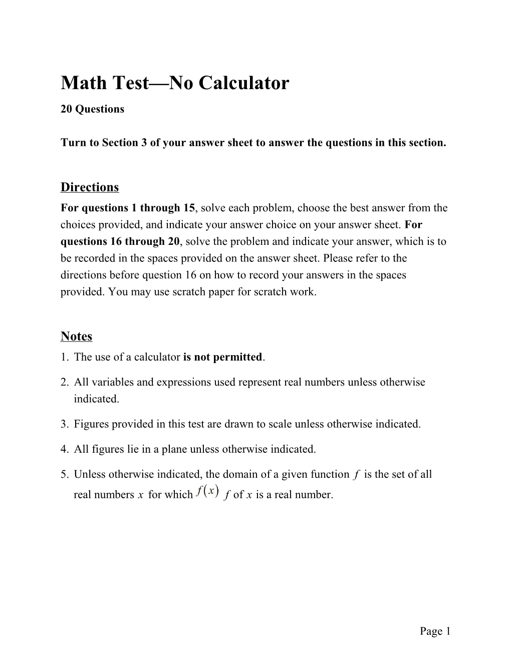 Turn to Section 3 of Your Answer Sheet to Answer the Questions in This Section