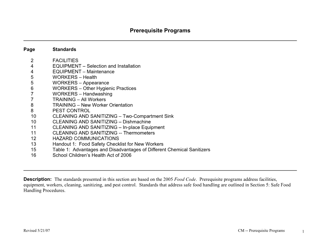 Prerequisite Programs