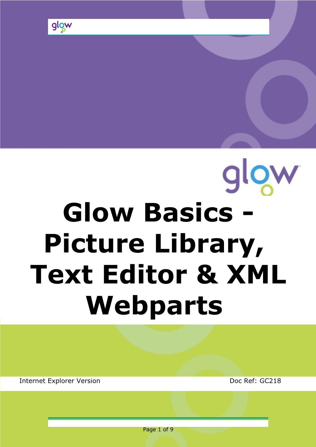 Glow Groups Training Guide - IE - GC218