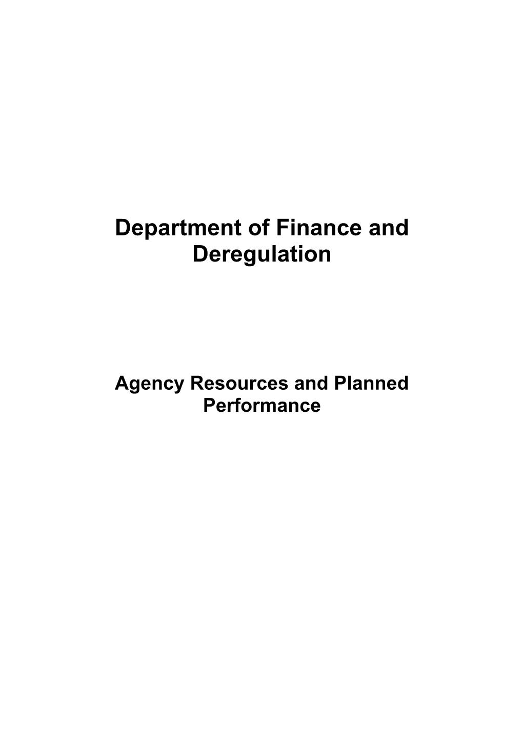 Portfolio Budget Statements 2012-13 - Department of Finance and Deregulation