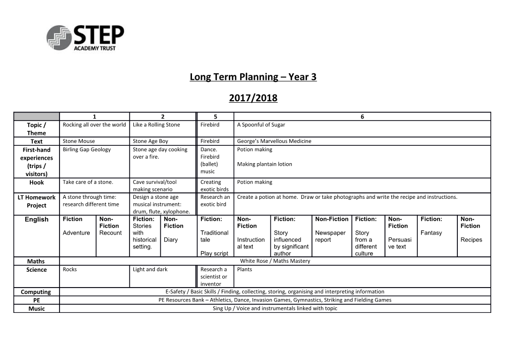 Long Term Planning Year 3