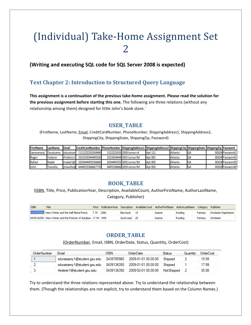 Take-Home Assignment 2