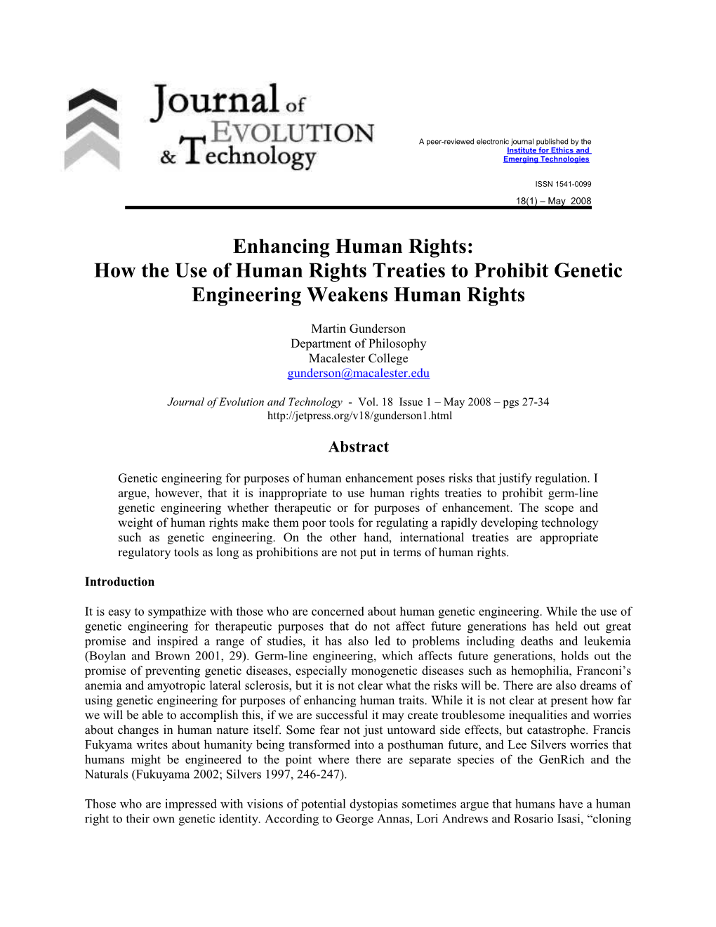 Human Rights and Genetic Engineering
