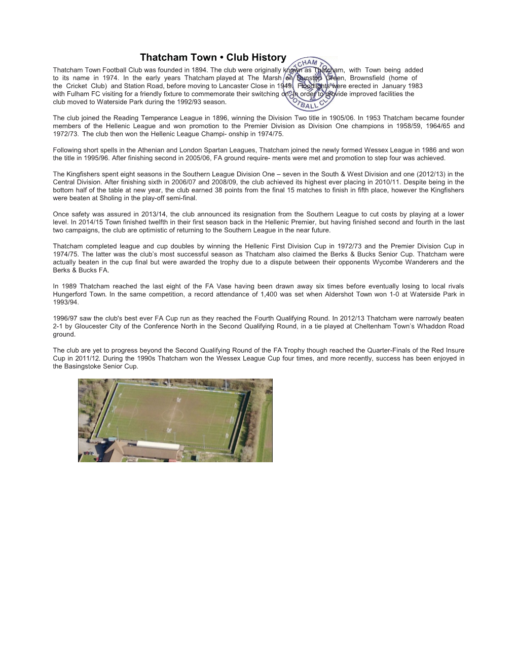 Thatcham Town Club History