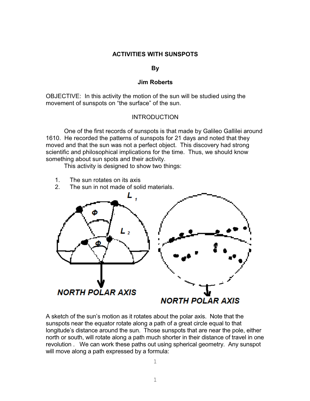 Activities with Sunspots