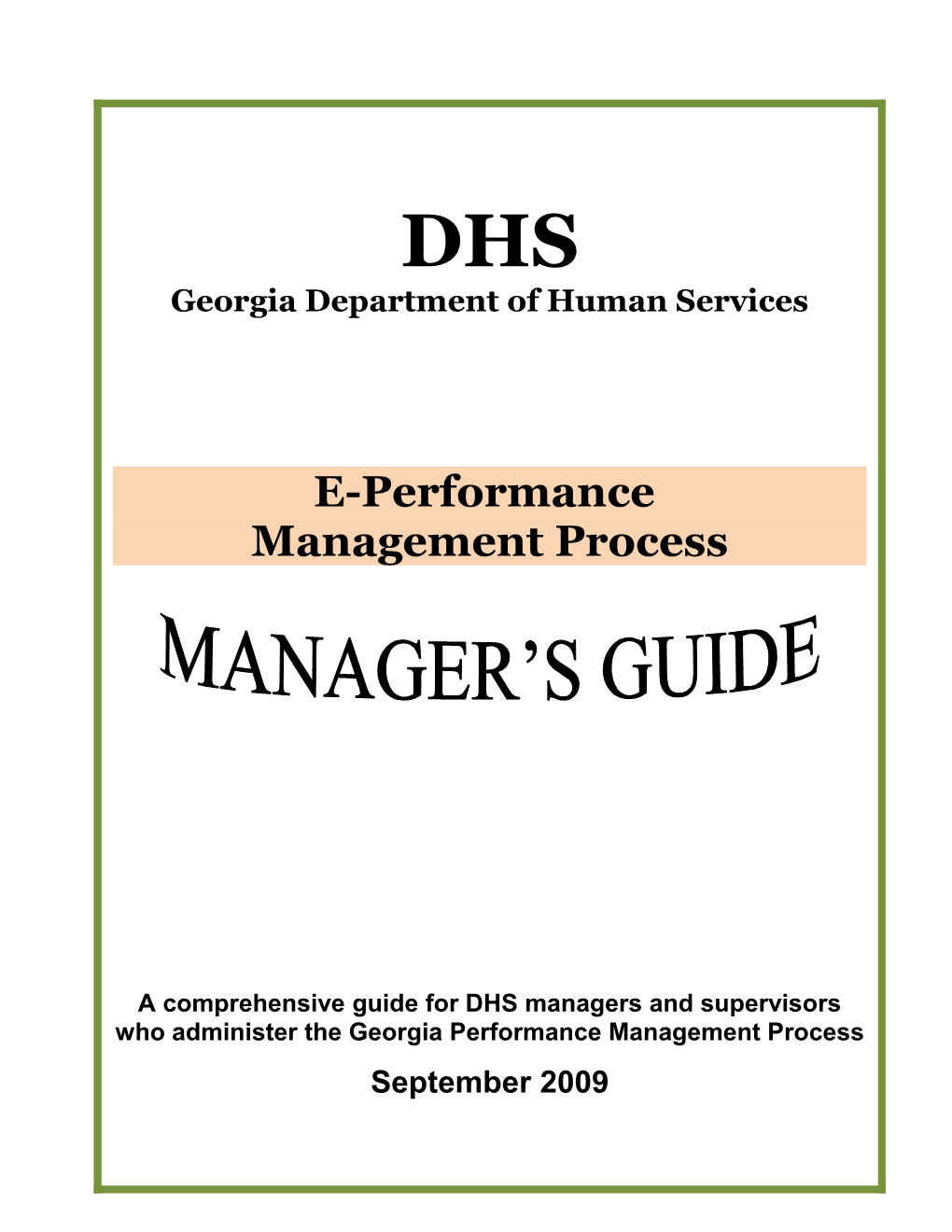 Georgia Performance Management Process (PMP)