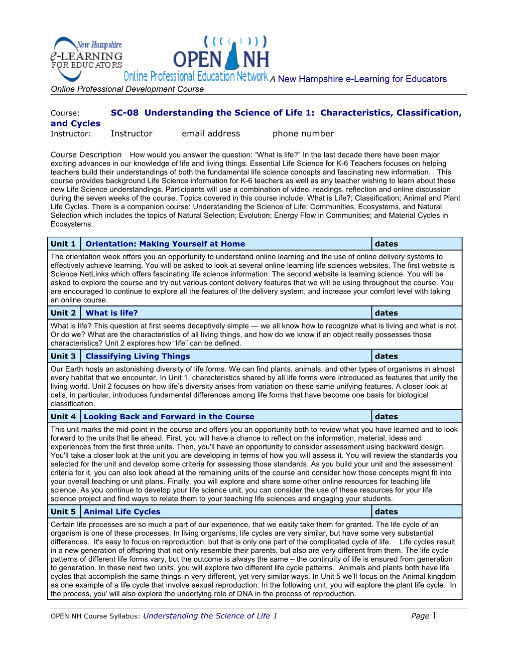 Matter and Energy: Basic Concepts of Science Literacy 1