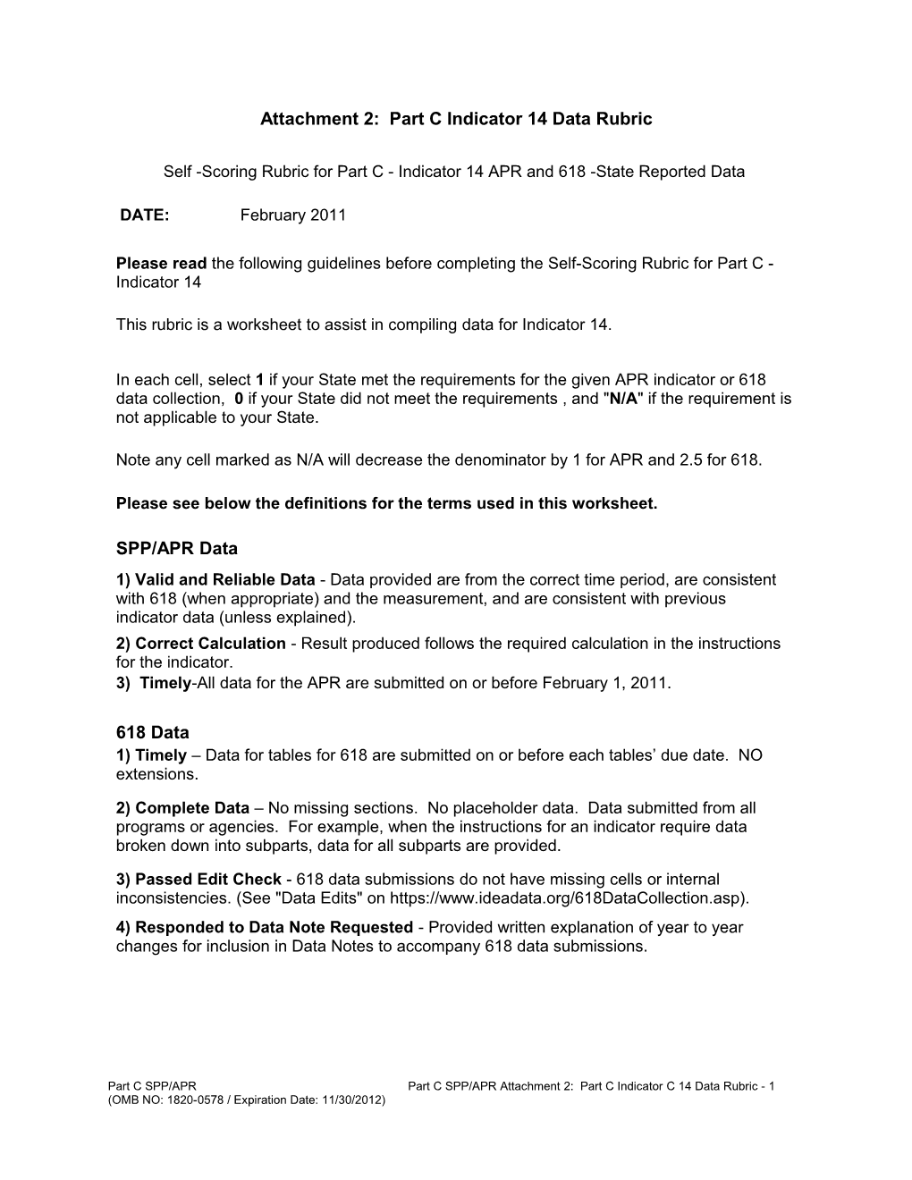 SPP/APR Data Indicator 20 (MS Word)