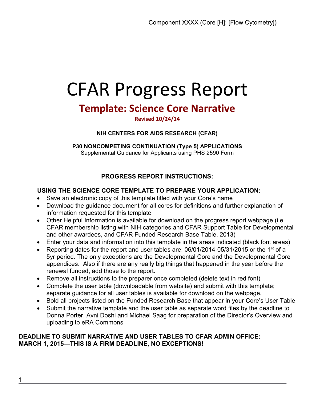 CFAR Progress Report