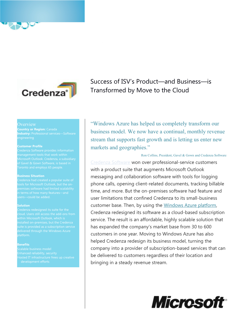 Success of ISV S Product and Business Is Transformed by Moving to the Cloud