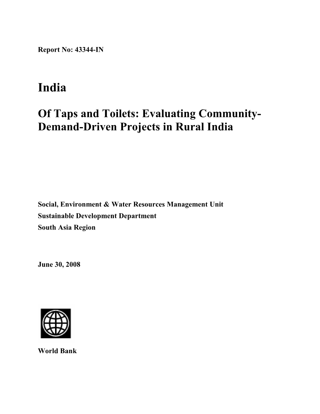 Of Taps and Toilets: Evaluating Community-Demand-Driven Projects in Rural India