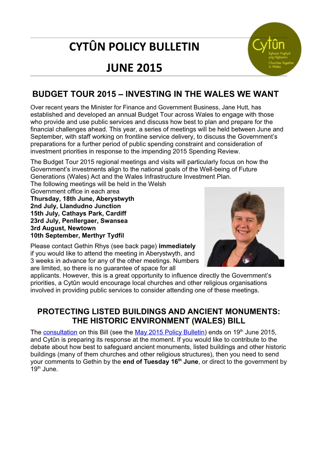 Budget Tour 2015 Investing in the Wales We Want