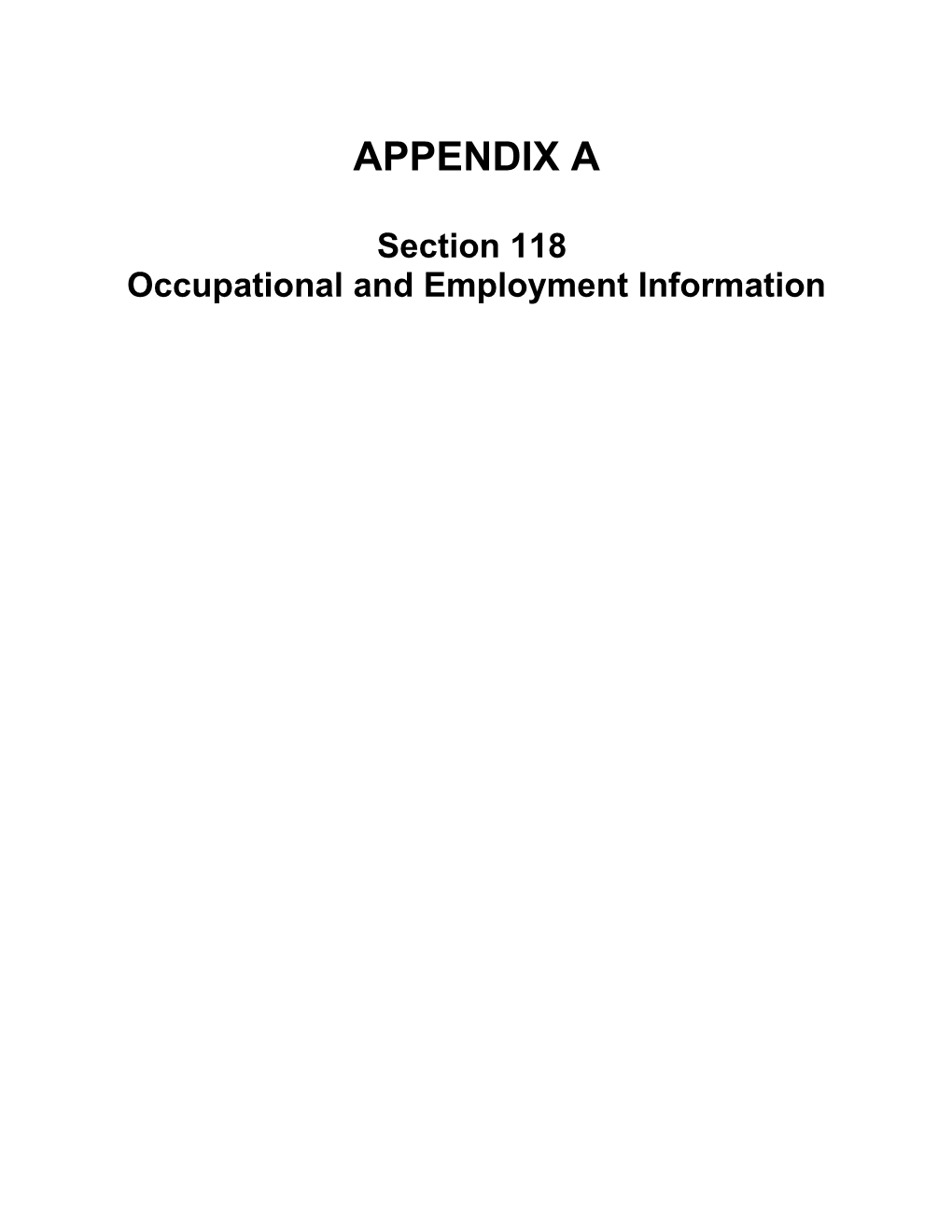 Occupational and Employment Information