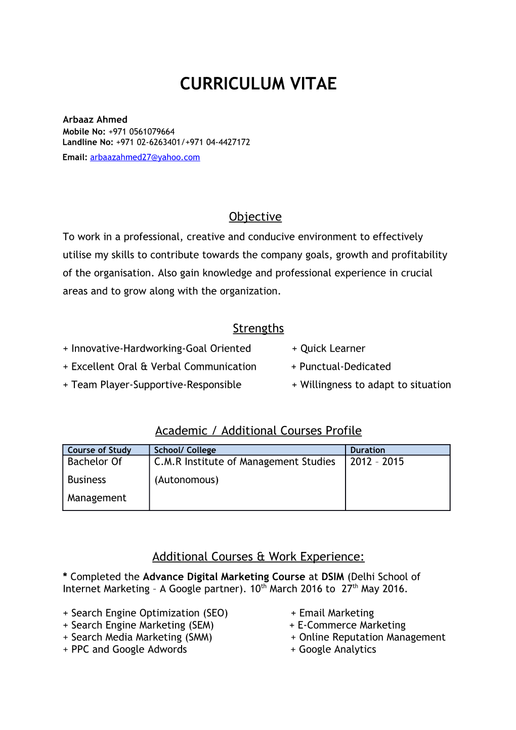 Curriculum Vitae s350