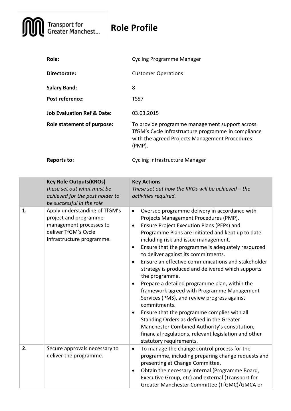 Oversee Programme Delivery in Accordance with Projects Management Procedures (PMP)