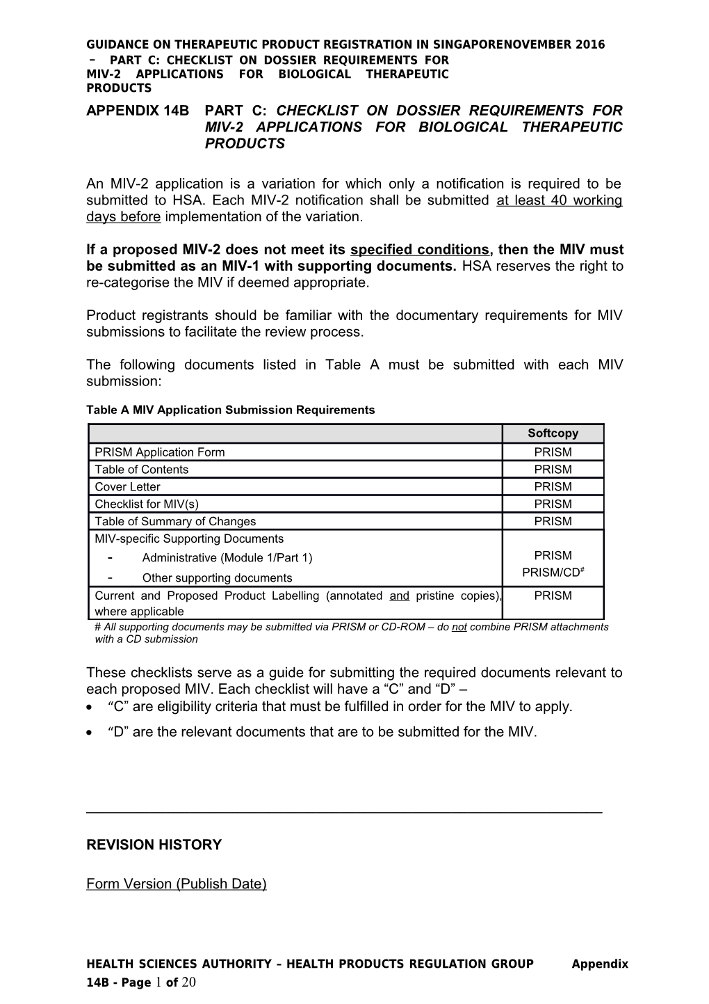 MIV Guidelines Biologics