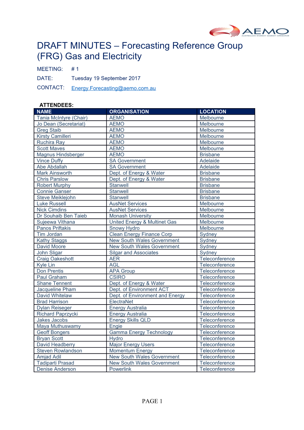 FRG - 19 September 2017 - Draft Minutes