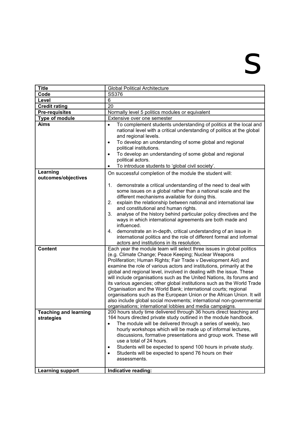 Module Description Template s1