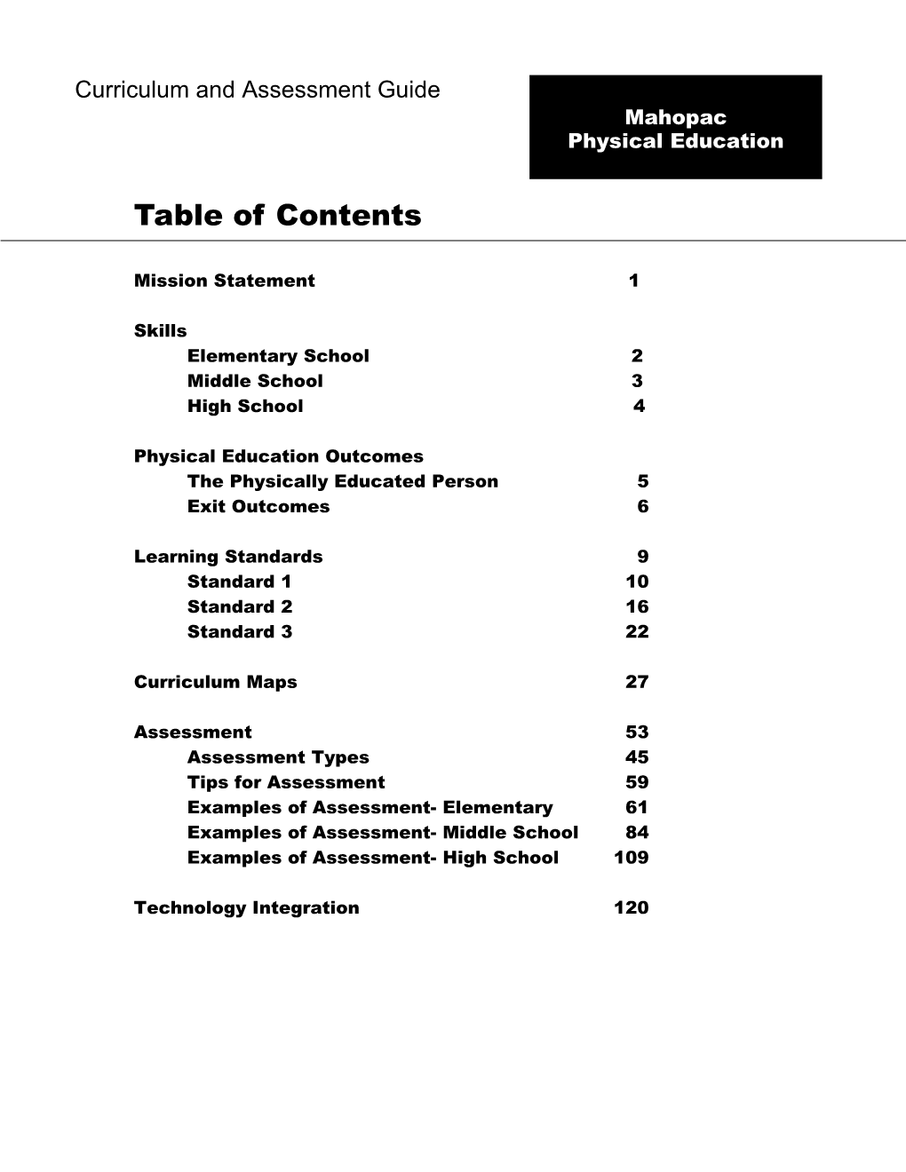 Curriculum and Assessment Guide