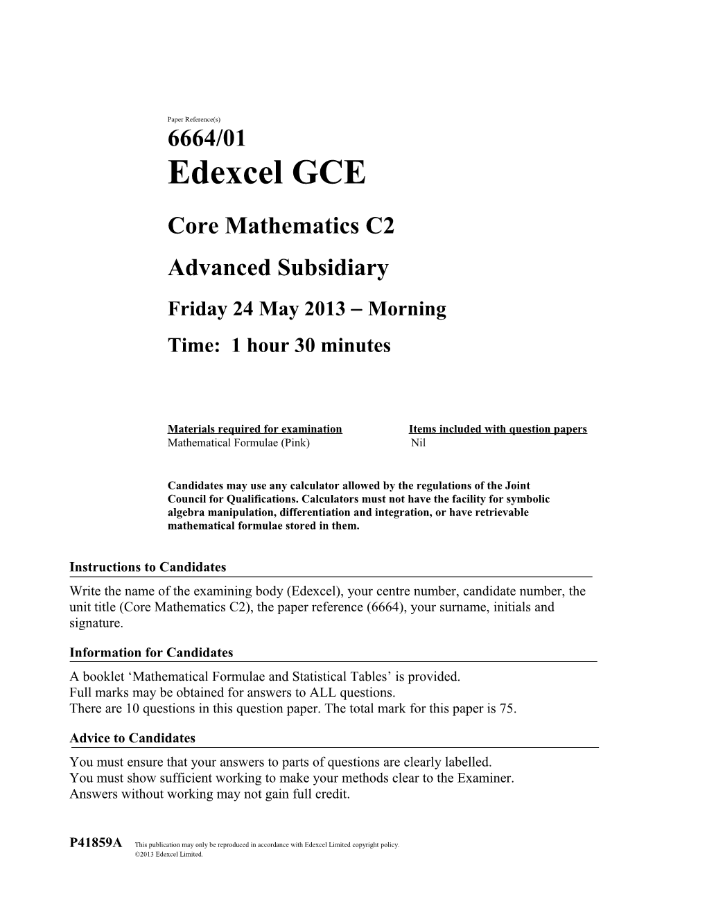 Core Mathematics C2