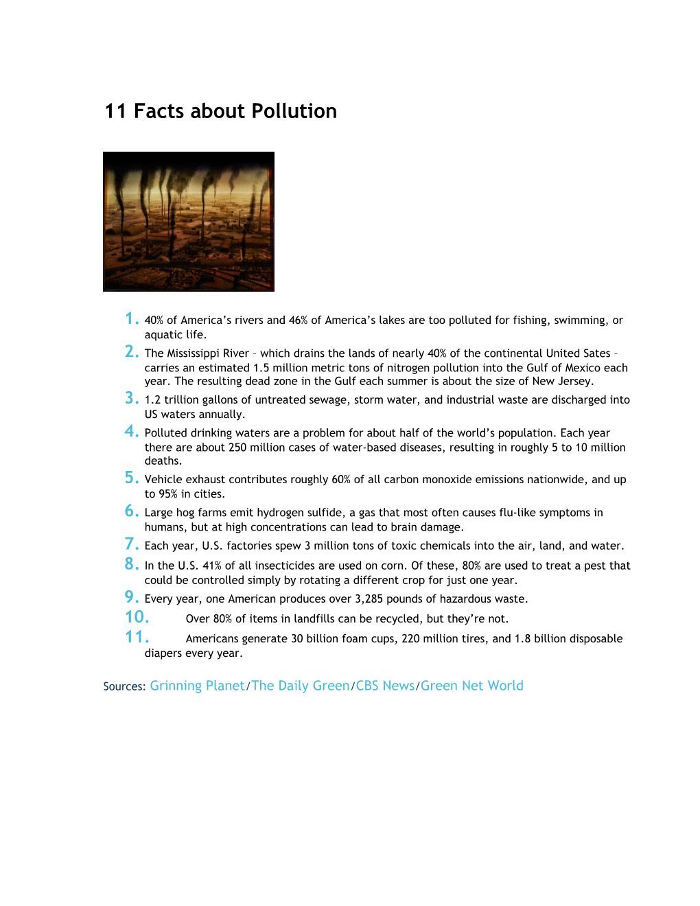 11 Facts About Pollution