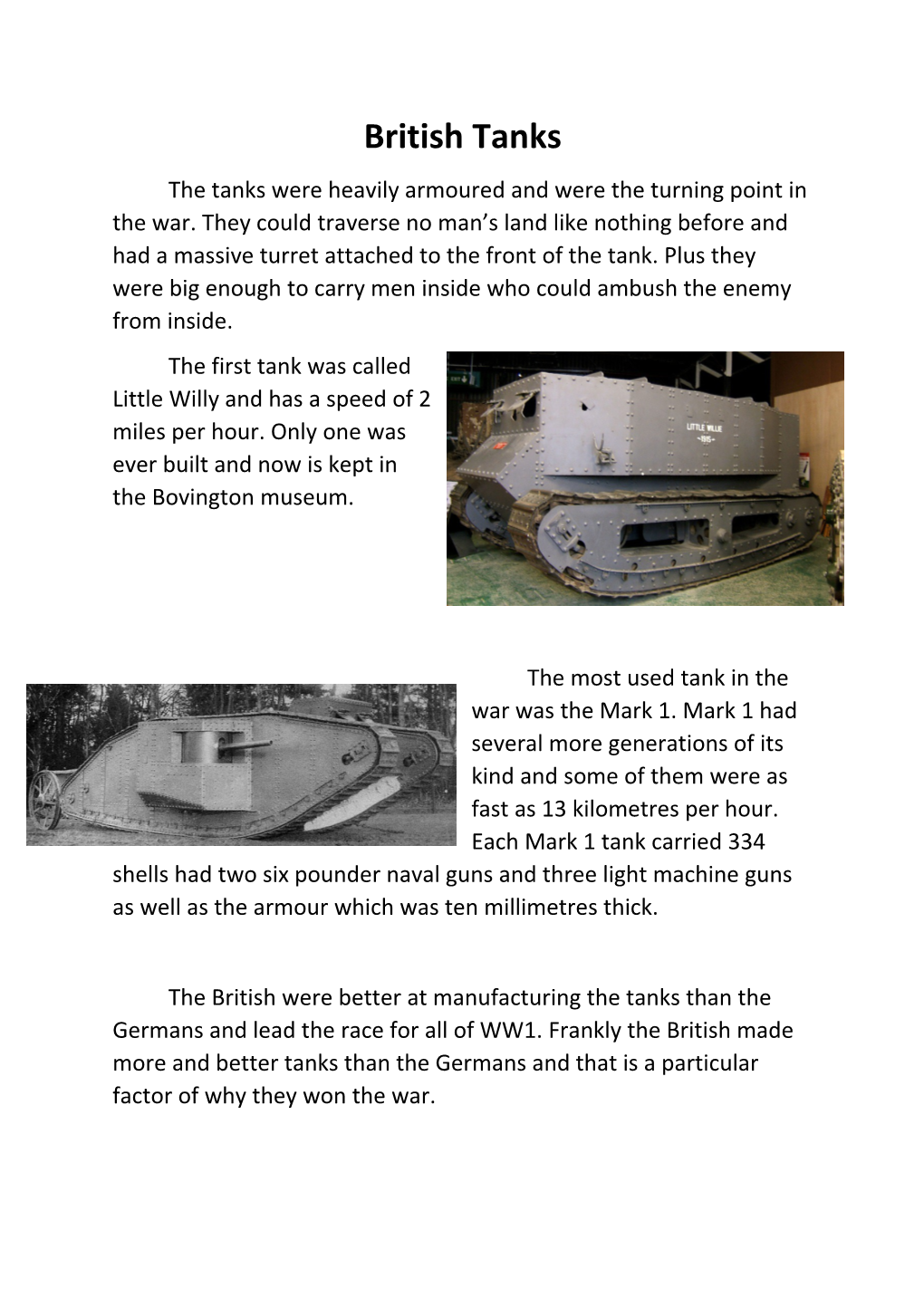 British Tanks