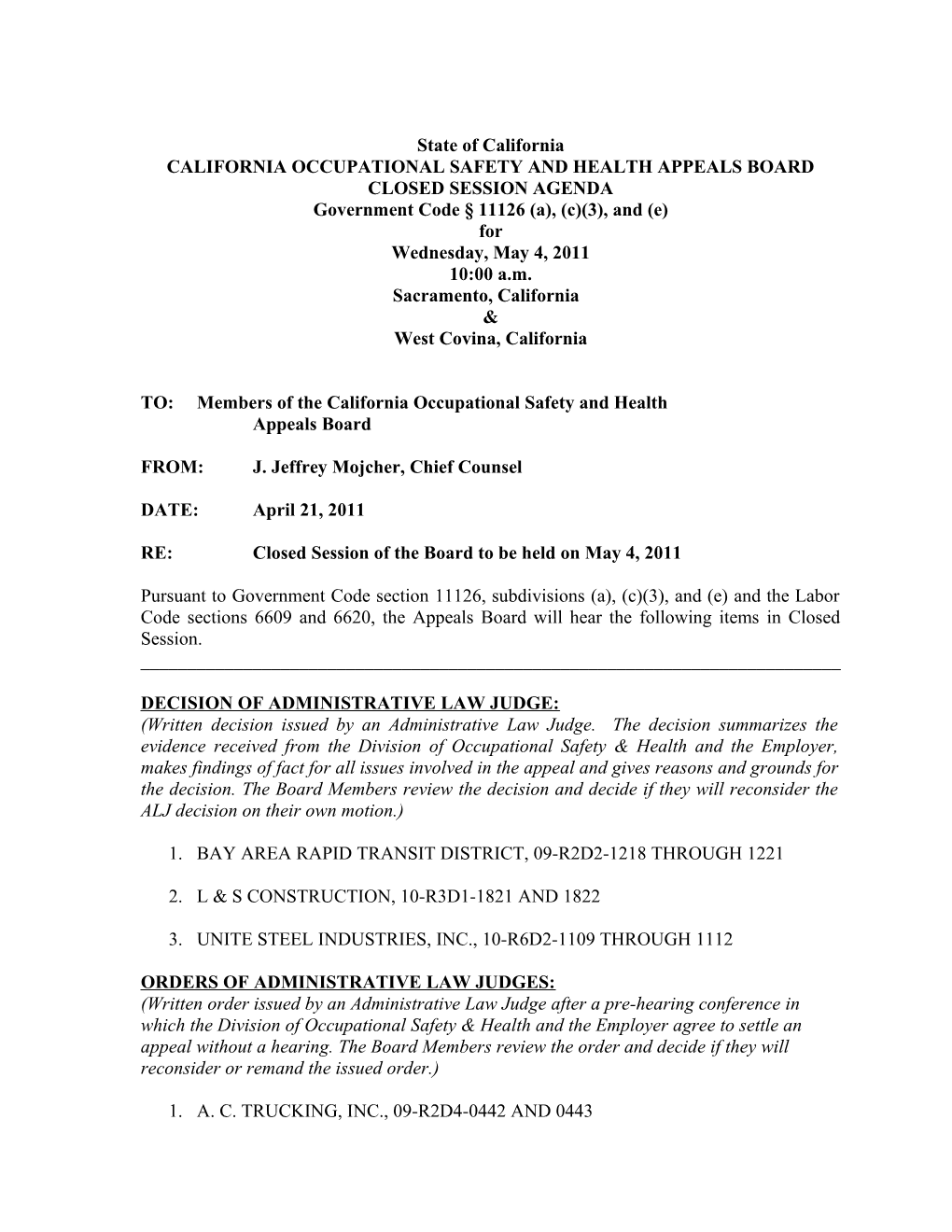 California Occupational Safety & Health Appeals Board s6