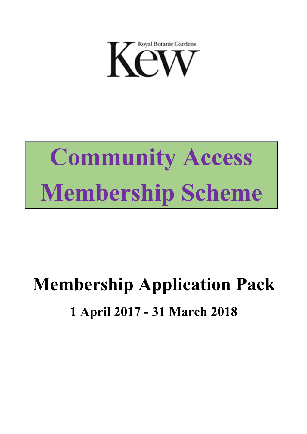 Membership Application Pack