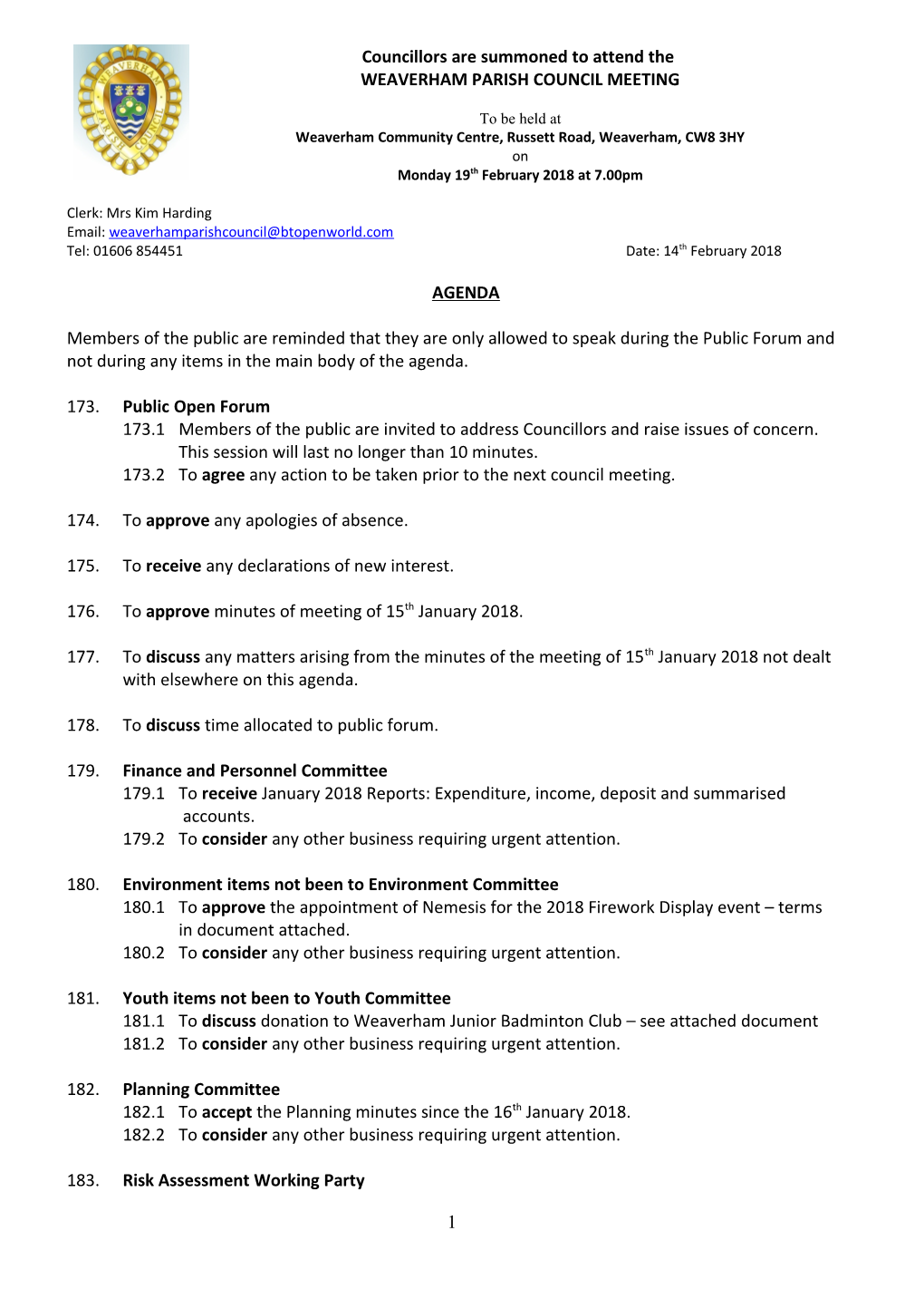 Weaverham Parish Council