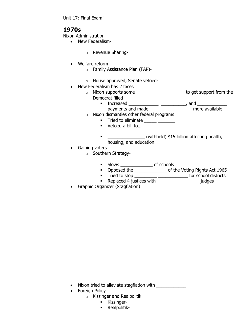 Unit 17: Final Exam