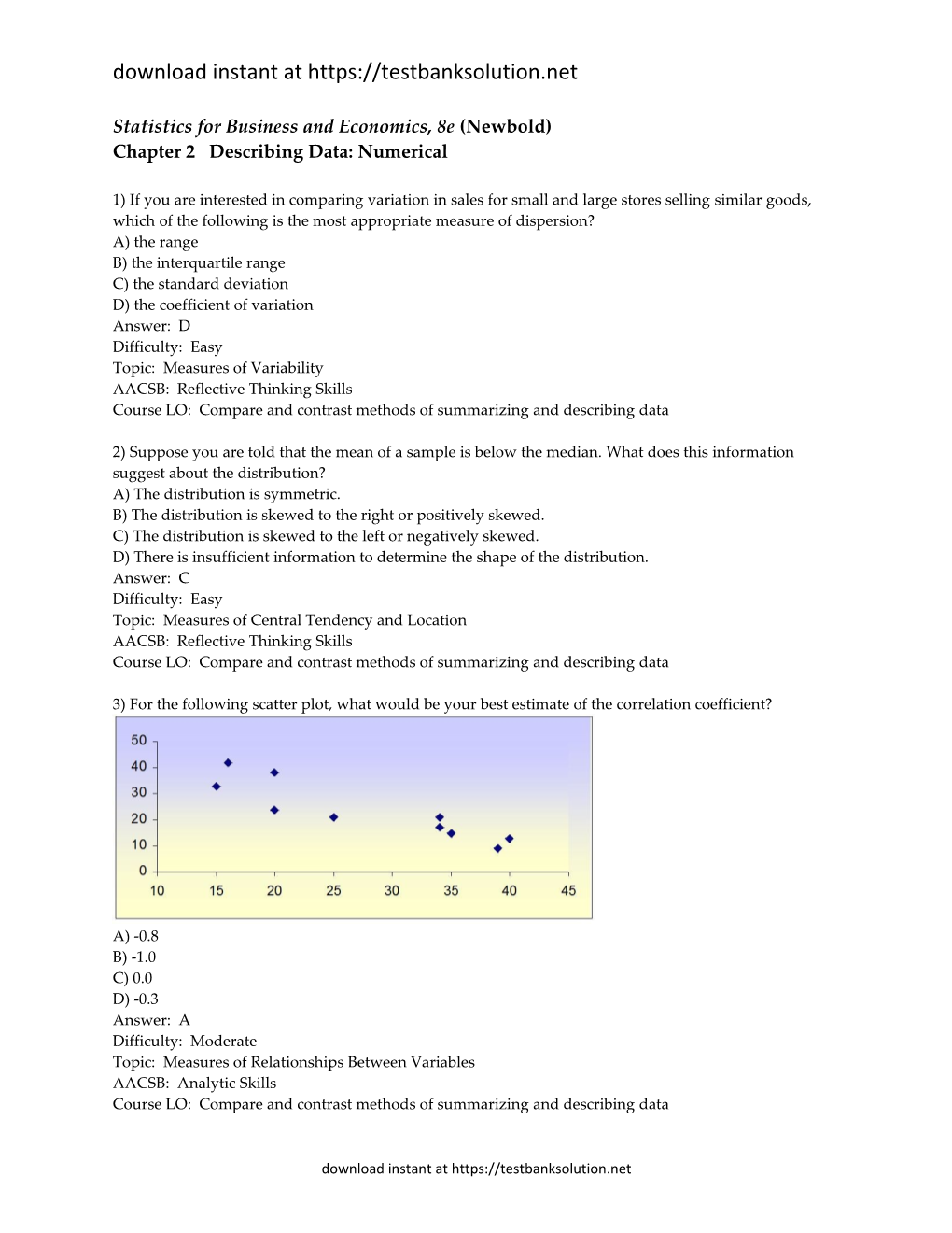 Statistics for Business and Economics, 8E (Newbold)