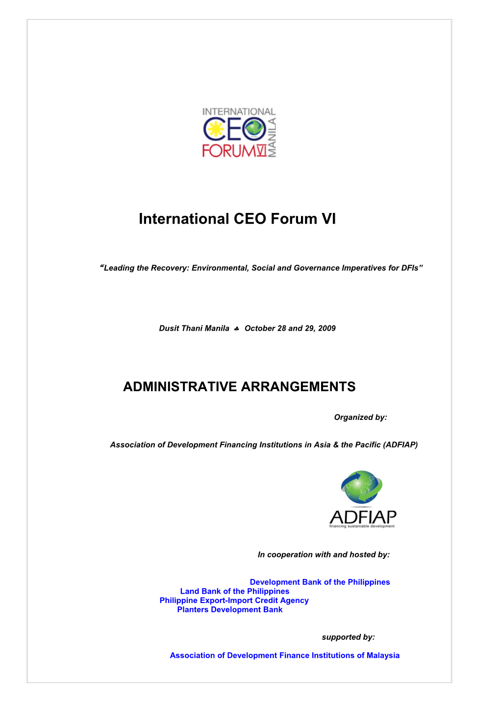Schedute Meeting Seminar of Adfiap CEO Forum IV