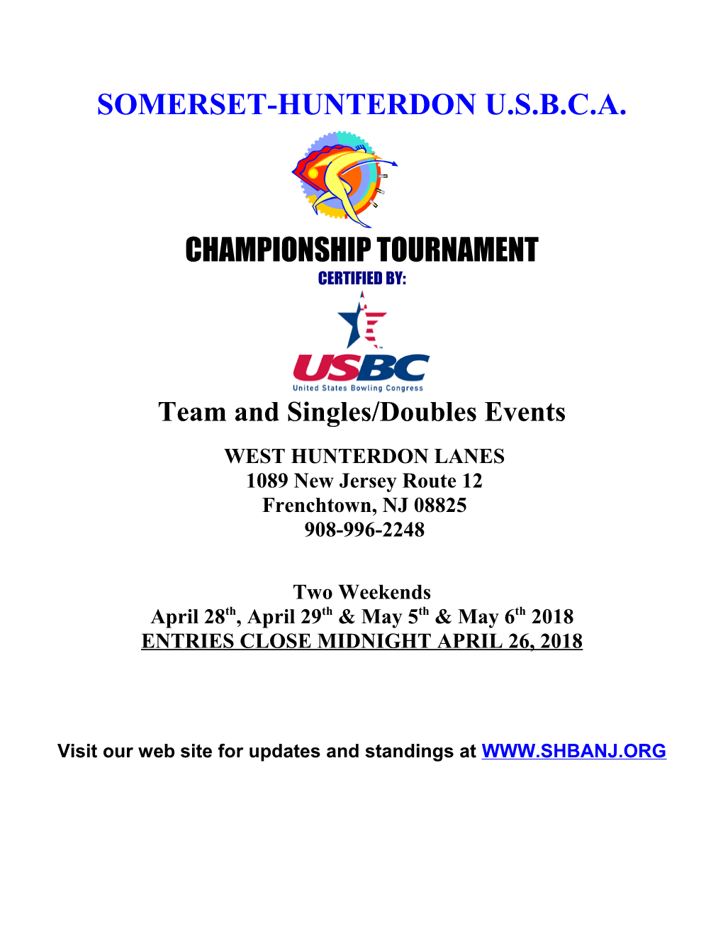 Team and Singles/Doubles Events