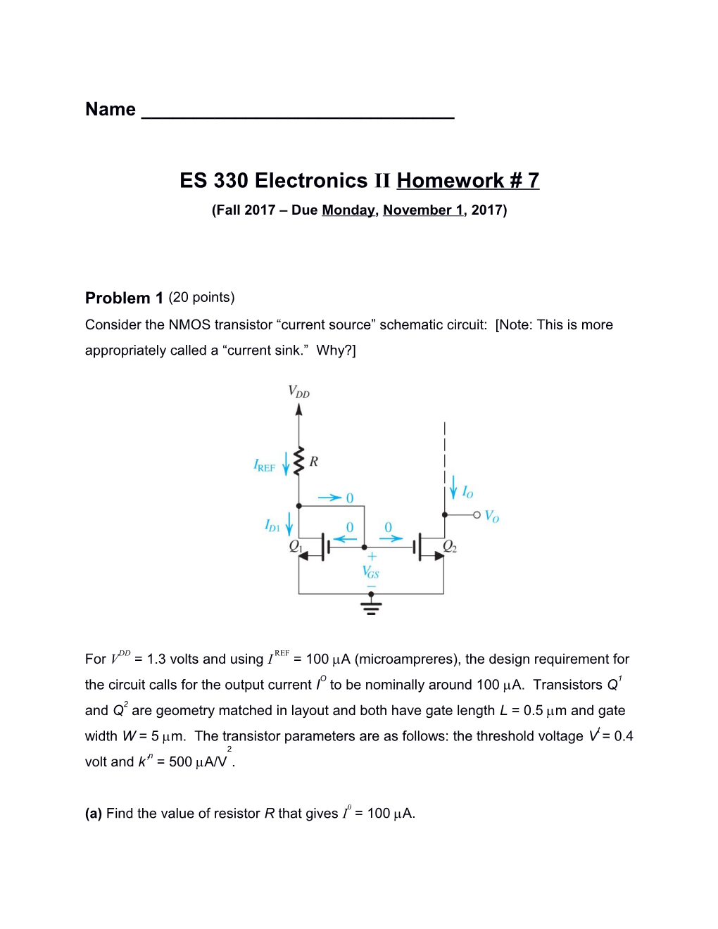 ES 330 Electronics II Homework # 7