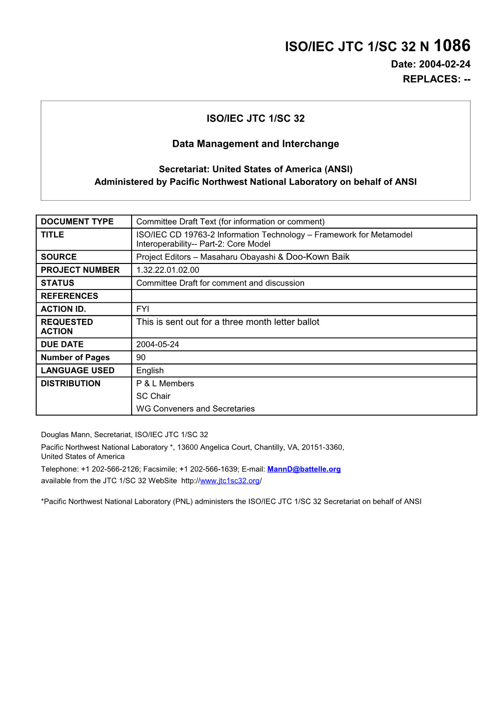 ISO/IEC JTC 1/SC 32/WG 2 MMF Core Model