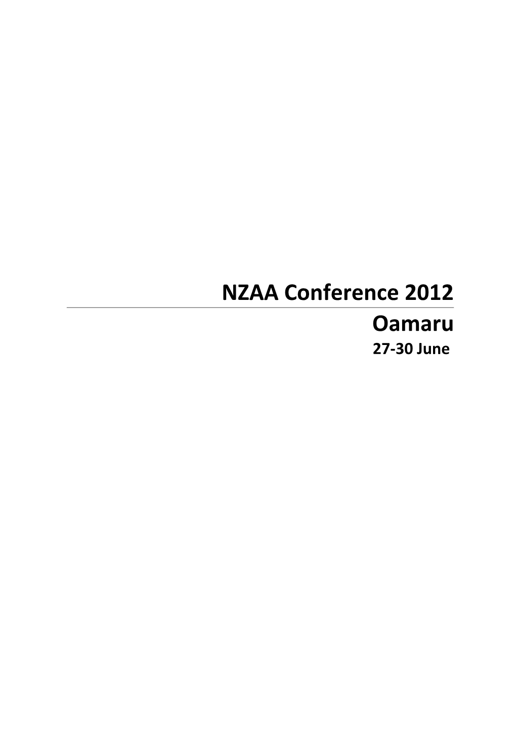 New Zealand Archaeological Association Conference 2001